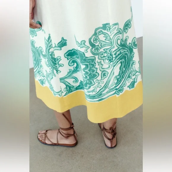 Zara GRECIAN PRINT SHIRT DRESS Size XS NWT - Picture 7 of 12